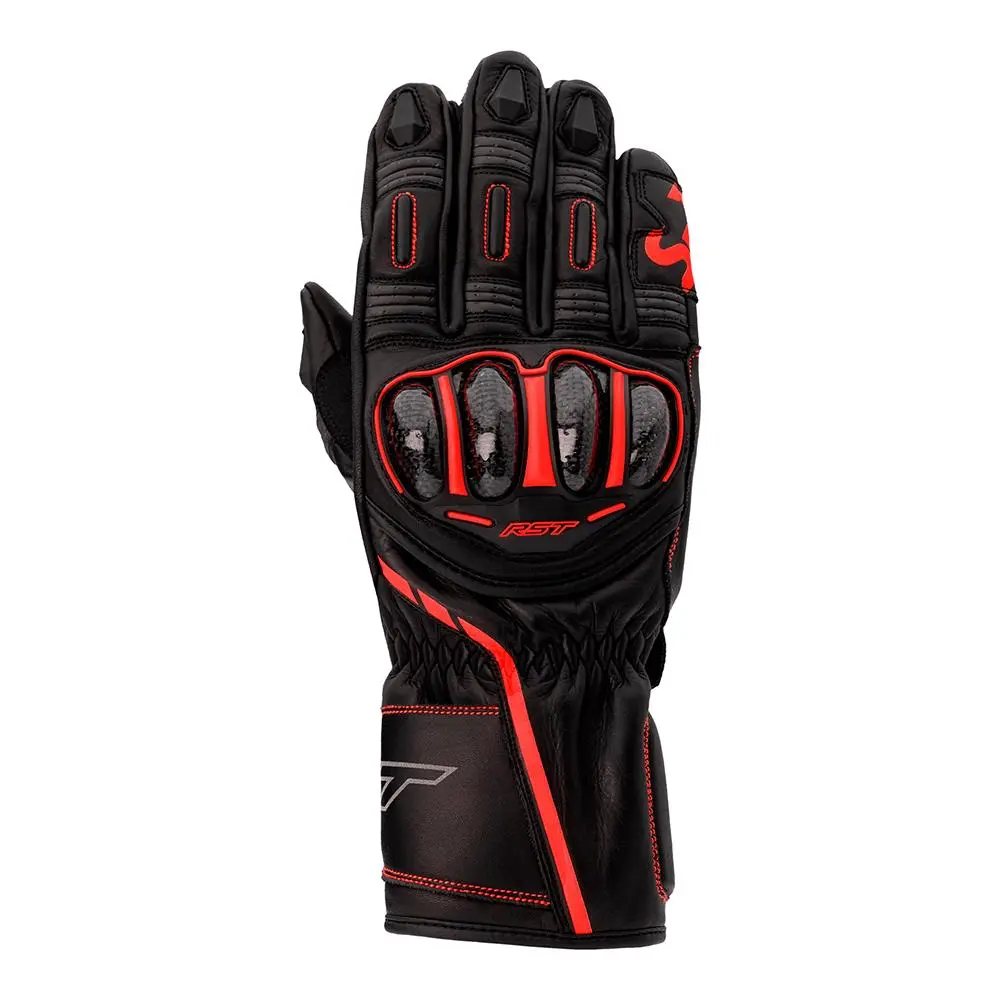 RST S1 CE Leather Road GLoves Black/Grey/Red