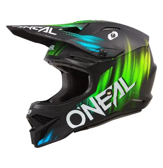 Oneal 3SRS Voltage Motocross Helmet Black / Green