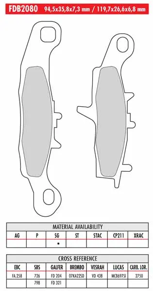 FERODO BRAKE BPADS 312ST