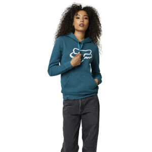 Fox Boundary Pullover Fleece Hoody Ladies Heather Maui Blue - Image 1