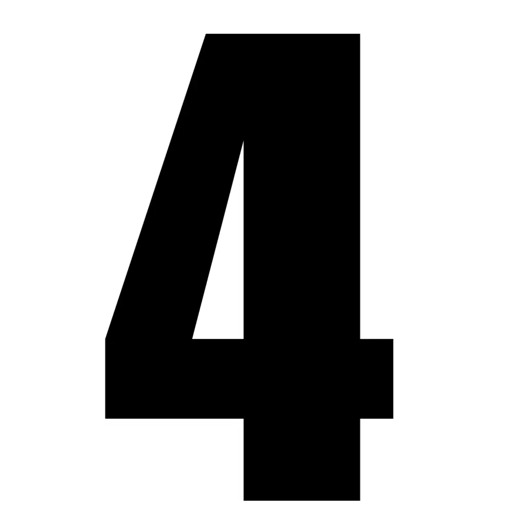MOTION STD NUMBERS MX2 BLACK "4" 3PCS
