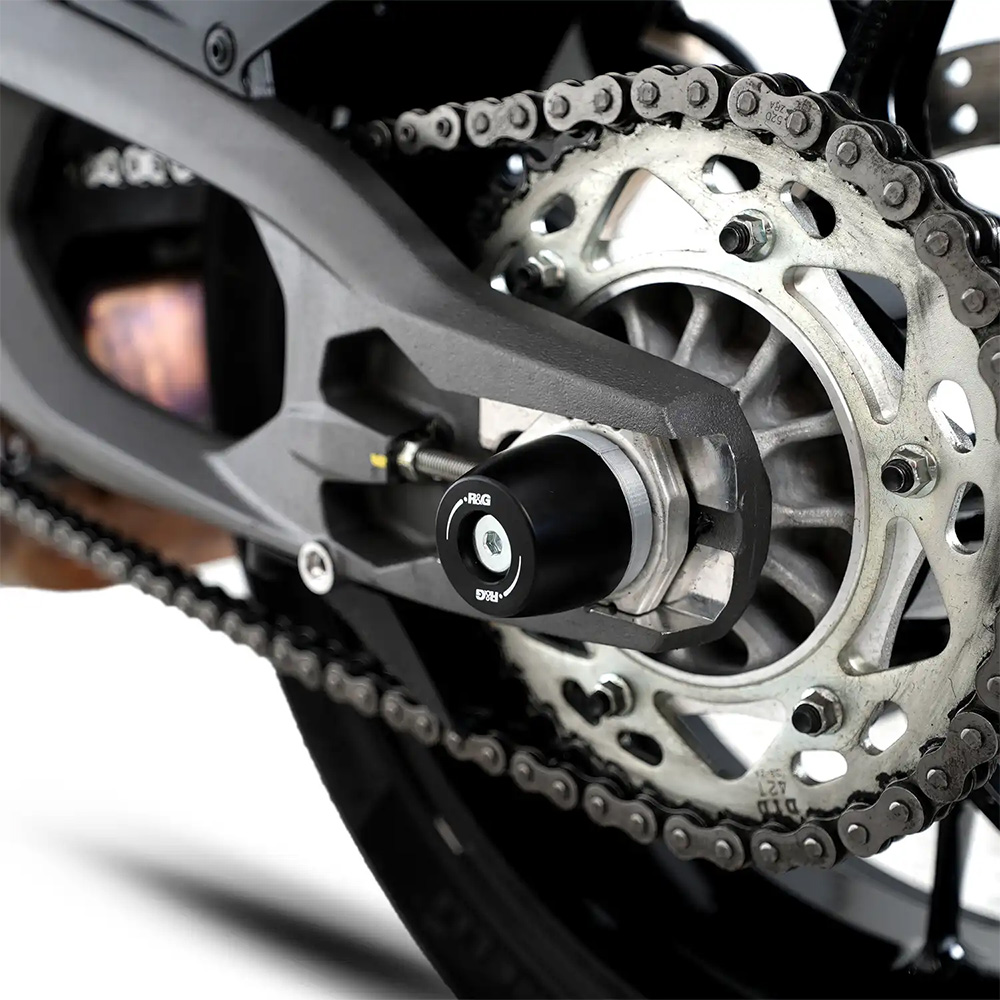 APEX Swingarm Protectors for the Ducati Streetfighter V2(S)- Panigale V2(S) 25 Black R&G - Image 1