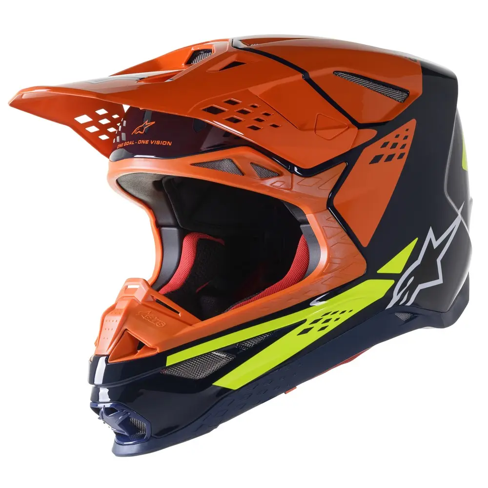 Alpinestars Supertech S-M8 Factory Dark Blue/Orange Fluoro/Yellow Fluoro Motocross Helmet