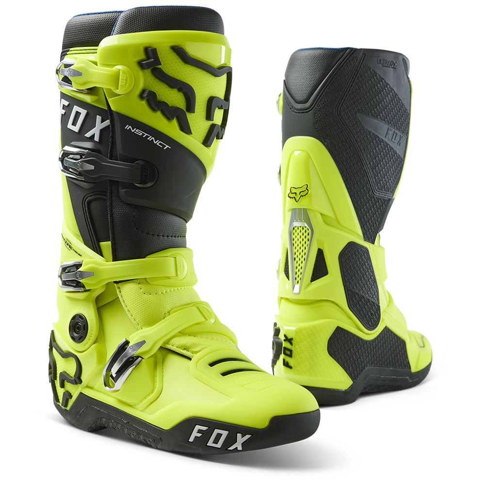 Fox Instinct Motocross Boots Flo Yellow - Image 1