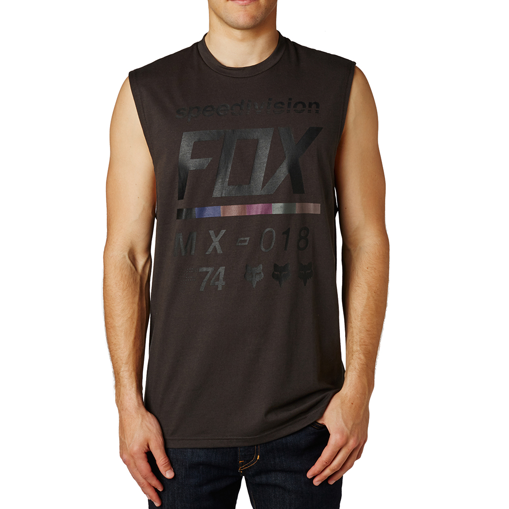 Singlet Fox Draftr Muscle Black Vintage - Image 1