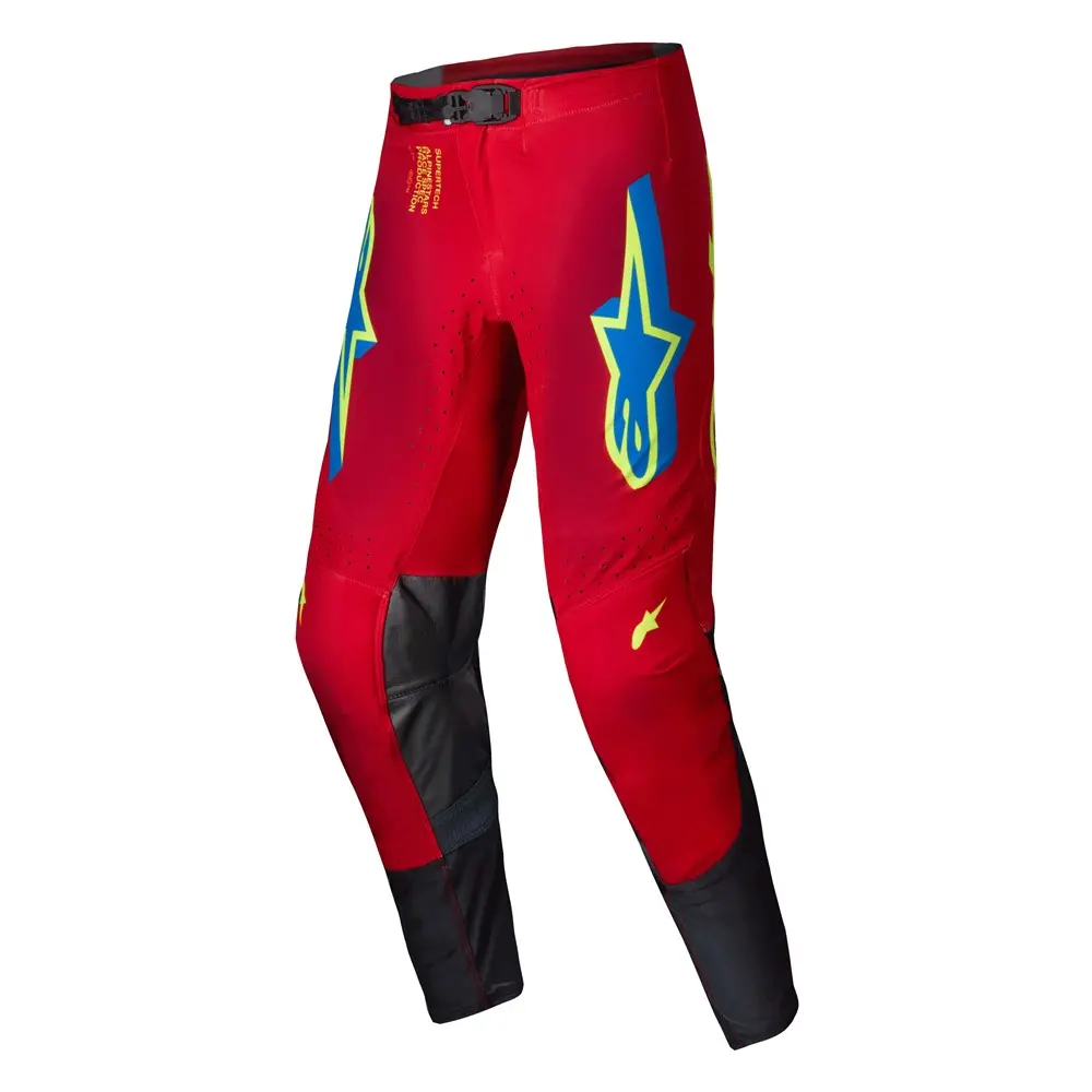 Alpinestars Supertech Maker Motocross Pants Bright Red/Yellow Fluoro