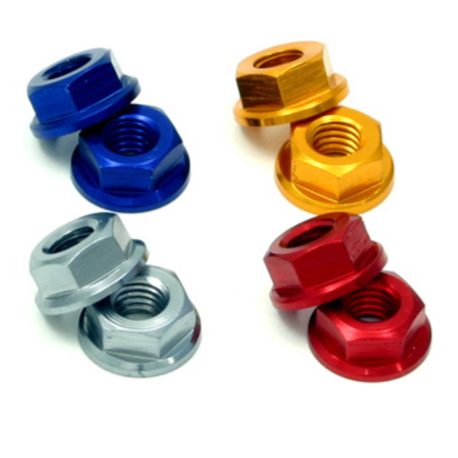 DRC ALUMINUM M6 FLANGE NUTS BLACK 4PCS - Image 1