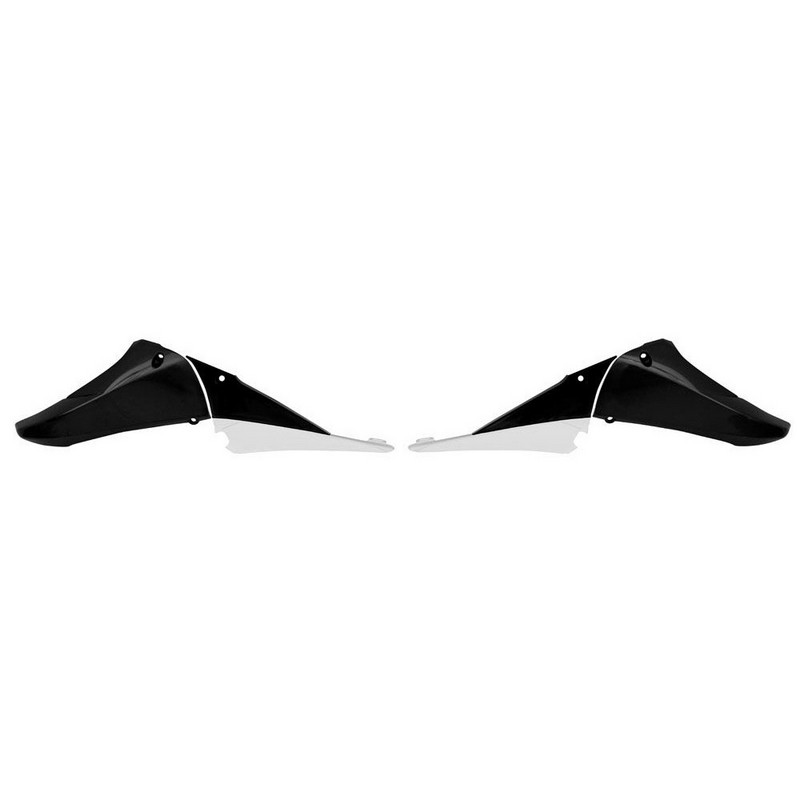 RADIATOR SHROUDS UPPER SCOOPS RTECH  YZ450F 10-13 BLACK WHITE - Image 1