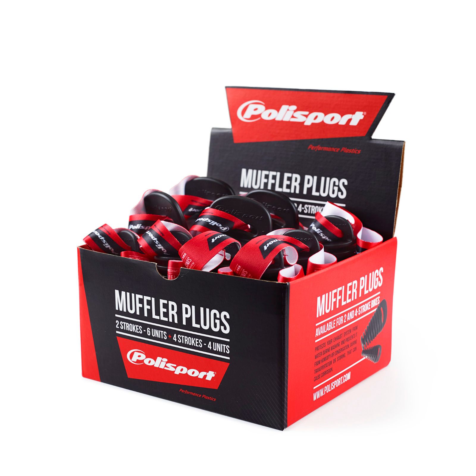 POLISPORT MUFFLER PLUGS MIXED RETAIL PACK 10PCS - BLACK - Image 1