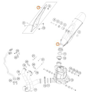KTM 790 Duke 2018 Muffler & Heat Shield - Image 2
