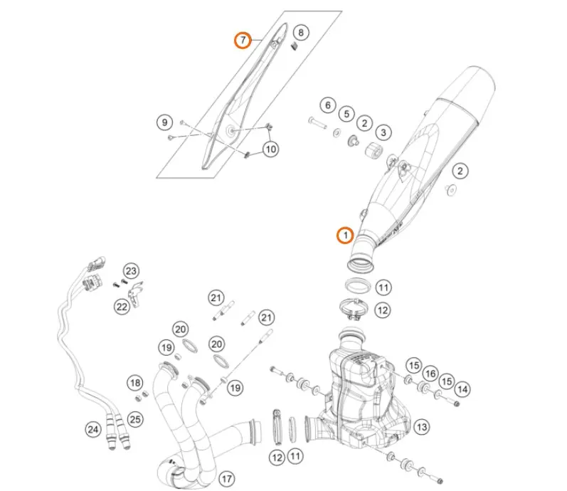KTM 790 Duke 2018 Muffler & Heat Shield