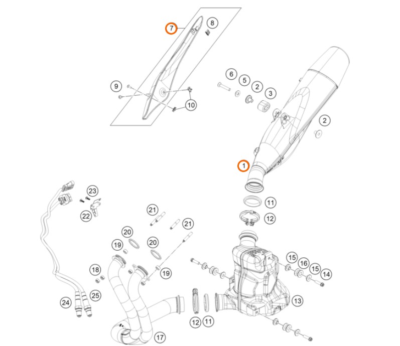 KTM 790 Duke 2018 Muffler & Heat Shield - Image 2