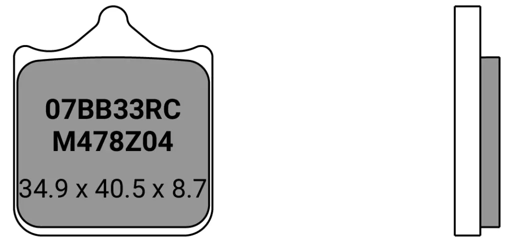 BRAKE PADS FRONT Z04 RACE ONLY 4-PAD CALLIPER 107A48647 - 07BB33