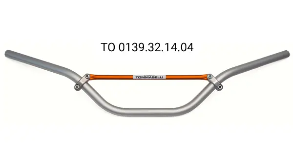HANDLEBAR VINTAGE STYLE SILVER/ORANGE STD BEND DIA. 22mm ALU