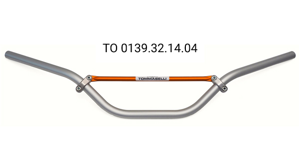 HANDLEBAR VINTAGE STYLE SILVER/ORANGE STD BEND DIA. 22mm ALU - Image 1
