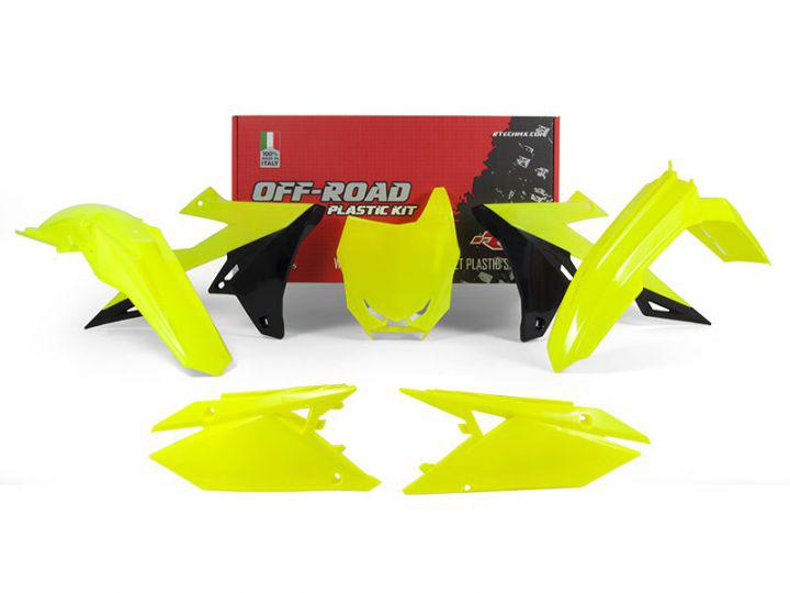 PLASTICS KIT RTECH SUZUKI RMZ450 18-21 RMZ250 19-21 NEON YELLOW - Image 1