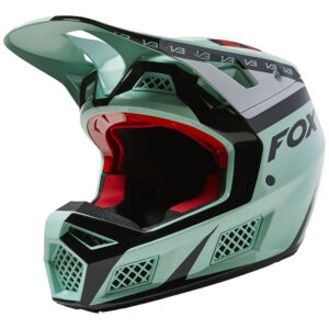 Fox V3 RS Dvide ECR Motoctoss Helmet Jade - Image 2