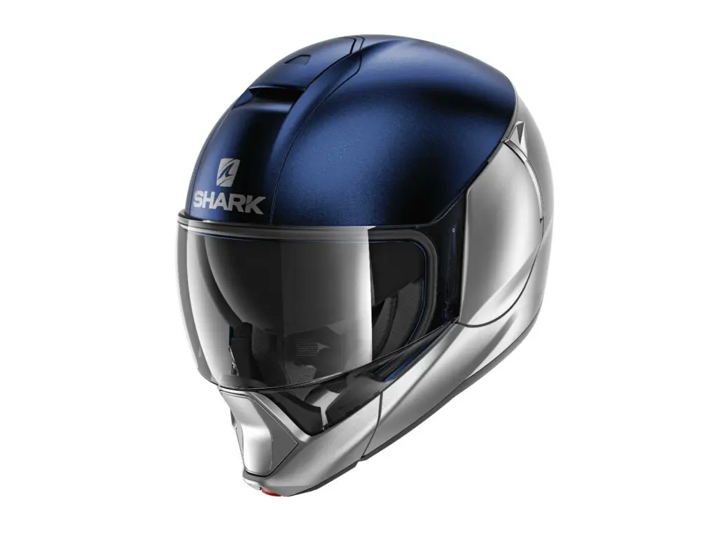 Shark Evojet Dual Flip Front Helmet Matte Silver/Blue