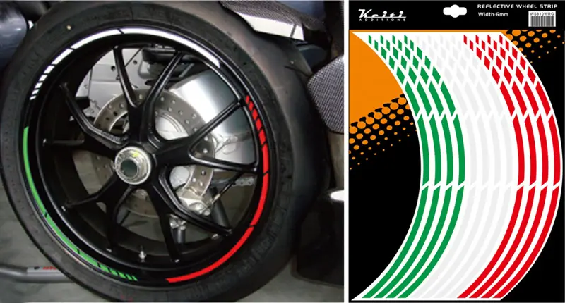 KEITI NON-REFLECTIVE WHEEL STRIPE WS800FG [FLURO GREEN] NS
