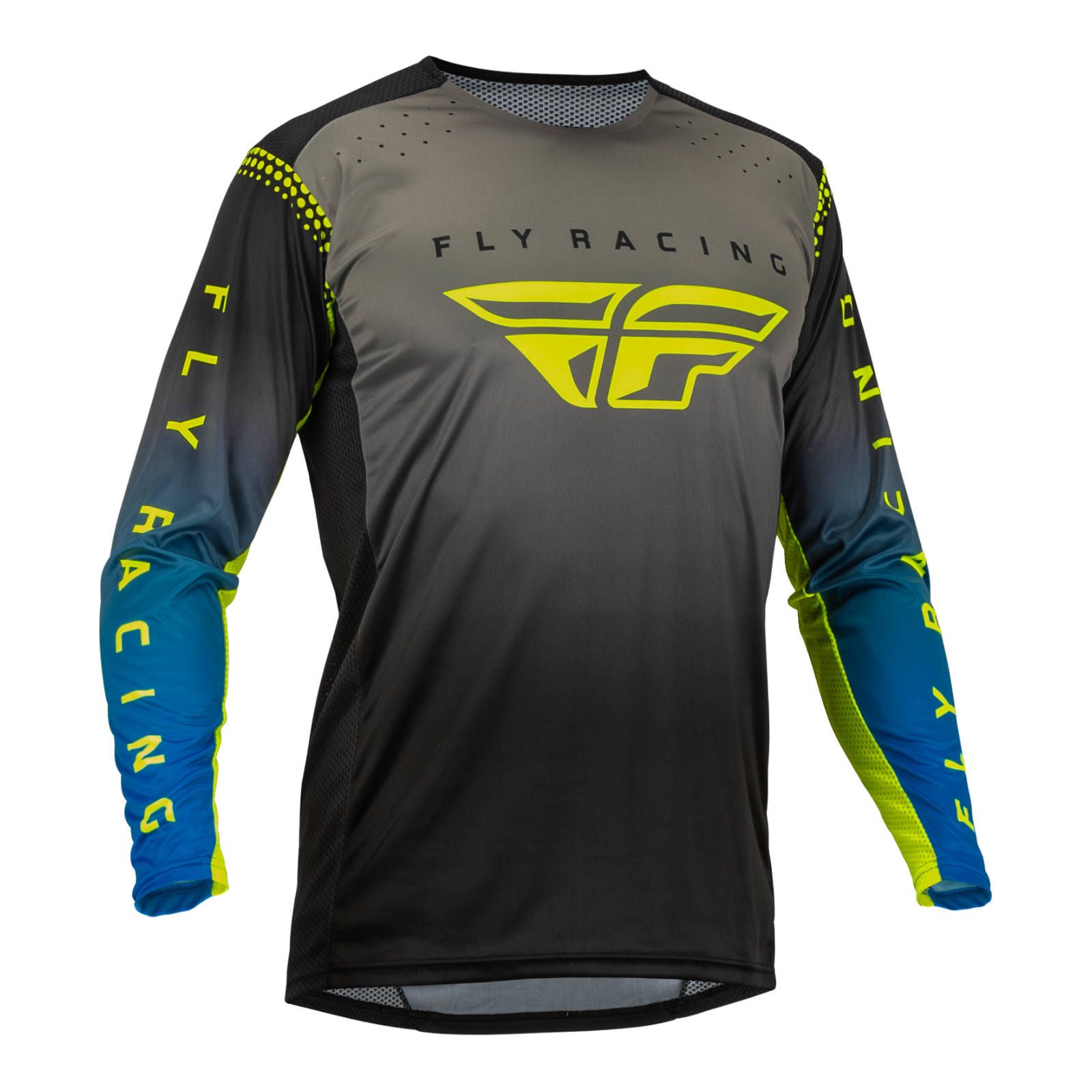 Fly Lite Motocross Jeresy Grey/Blue/Hi-Vis - Image 1