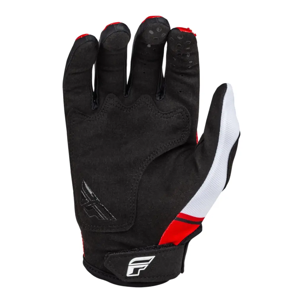 FLY Racing Kinetic Prix Motocross Gloves Youth Red / Grey / White