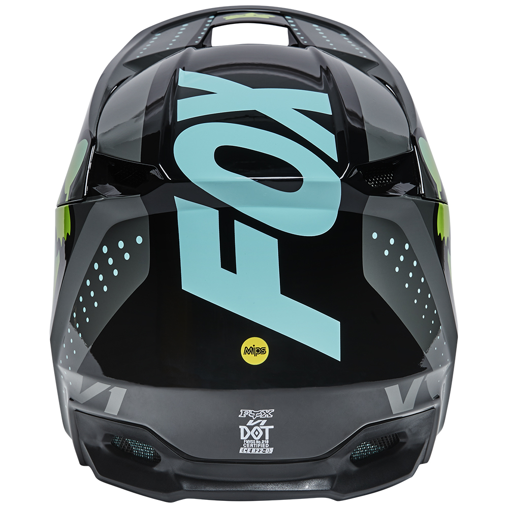 Fox V1 Trice Youth Teal Motocross Helmet - Image 4