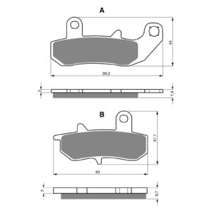 BRAKE PADS GOLDFREN SINTERED SPORTS GF065 - S3 ( PH97 ) - Image 1