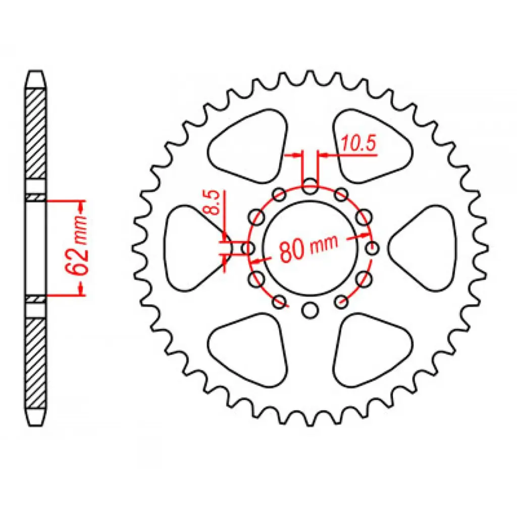 SPKT REAR OE STEEL 845 47T #520