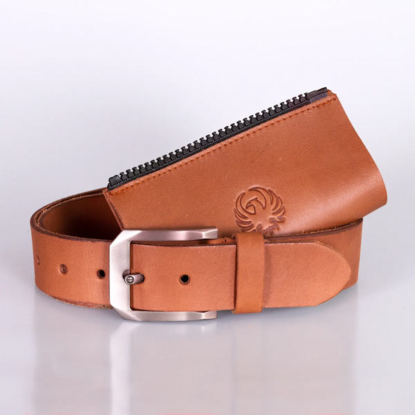 Merlin Belt With Jacket Connection Zip Leather Brown Ladies - Image 1
