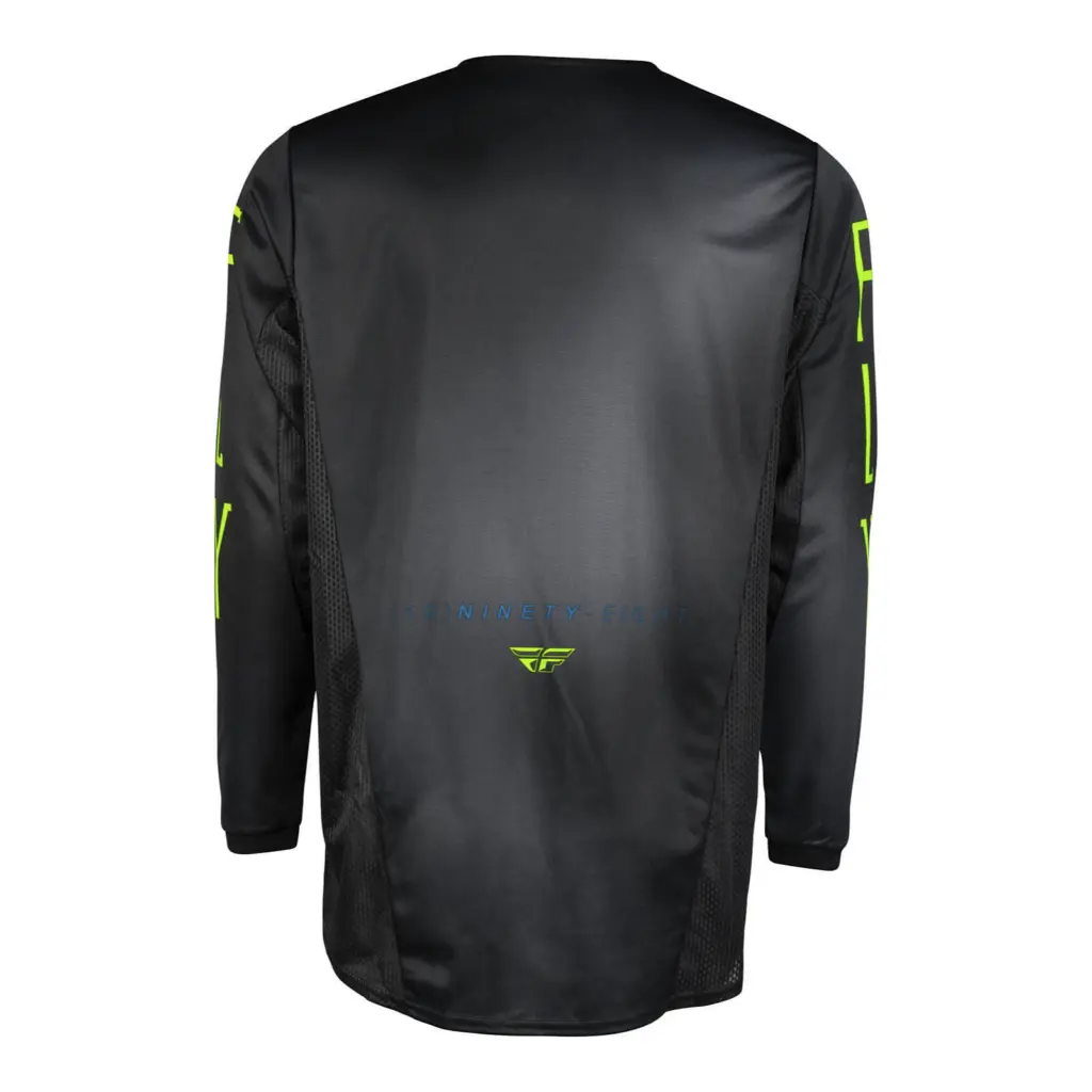 FLY Racing Kinetic Motocross Jersey Youth Charcoal / Neon Green / True Blue