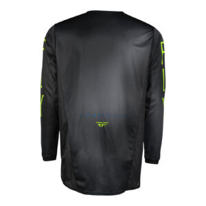 FLY Racing Kinetic Motocross Jersey Youth Charcoal / Neon Green / True Blue - Image 2