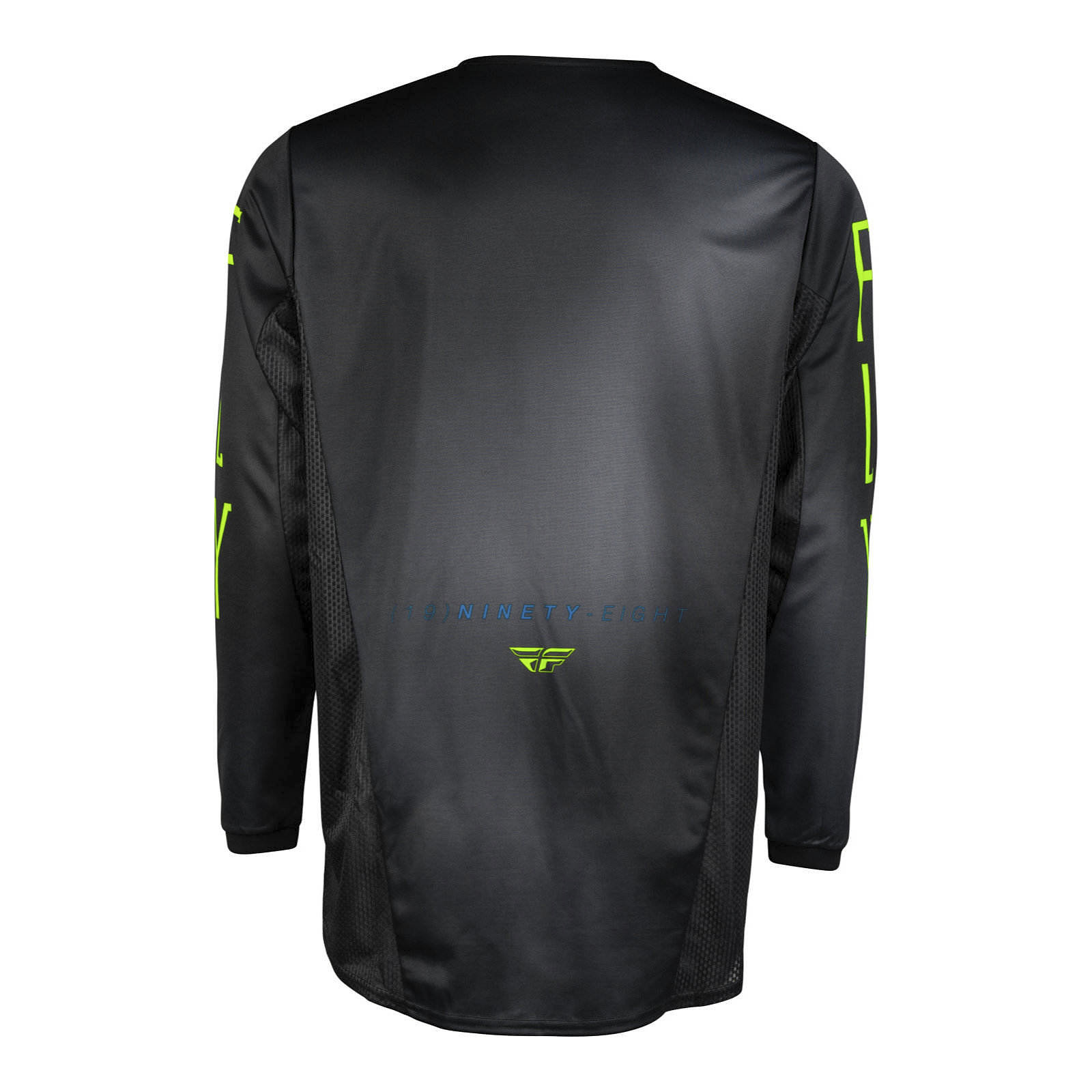 FLY Racing Kinetic Motocross Jersey Youth Charcoal / Neon Green / True Blue - Image 2