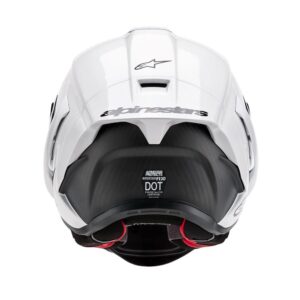Alpinestars Supertech R10 Helmet Solid White Gloss/Matte Black - Image 7
