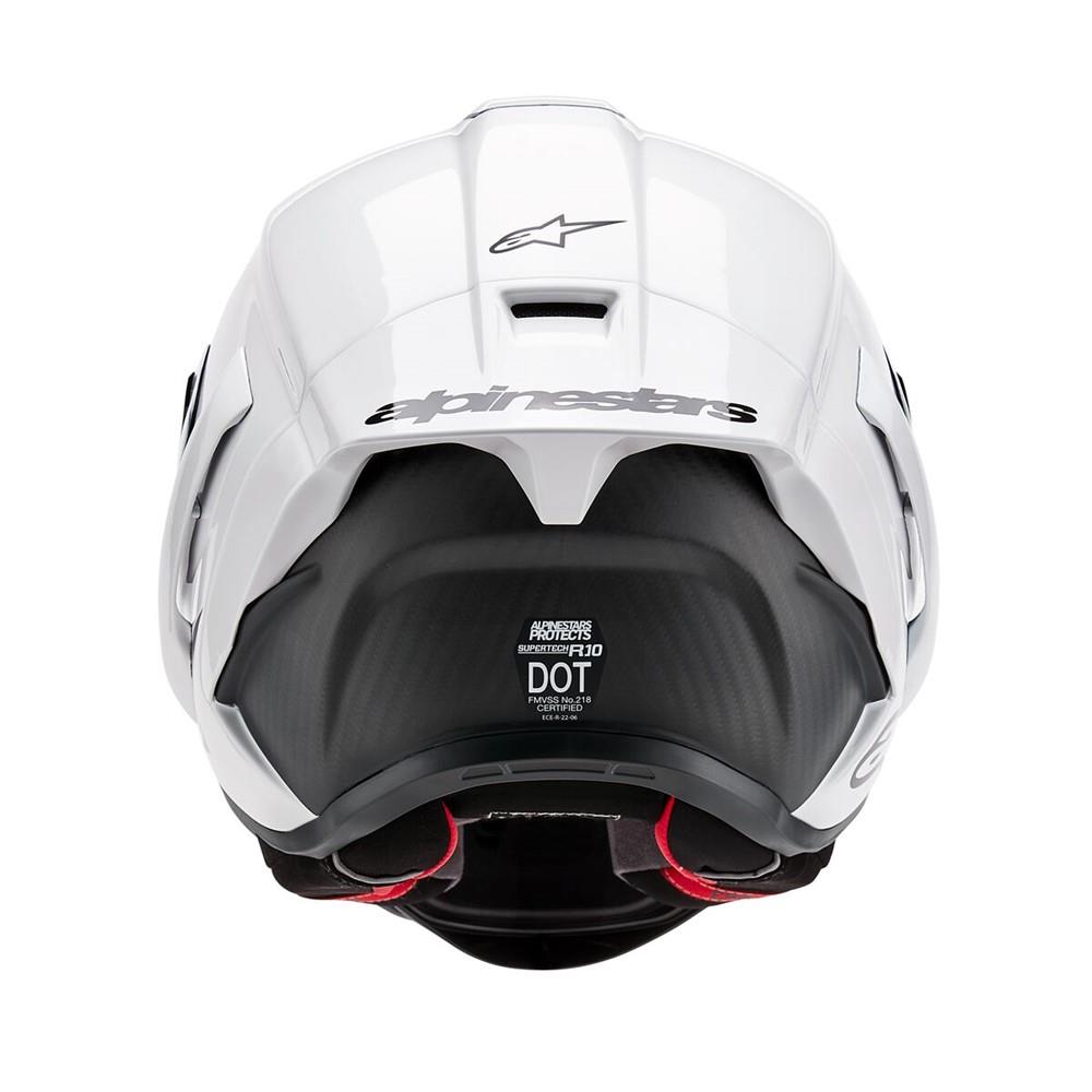 Alpinestars Supertech R10 Helmet Solid White Gloss/Matte Black - Image 7