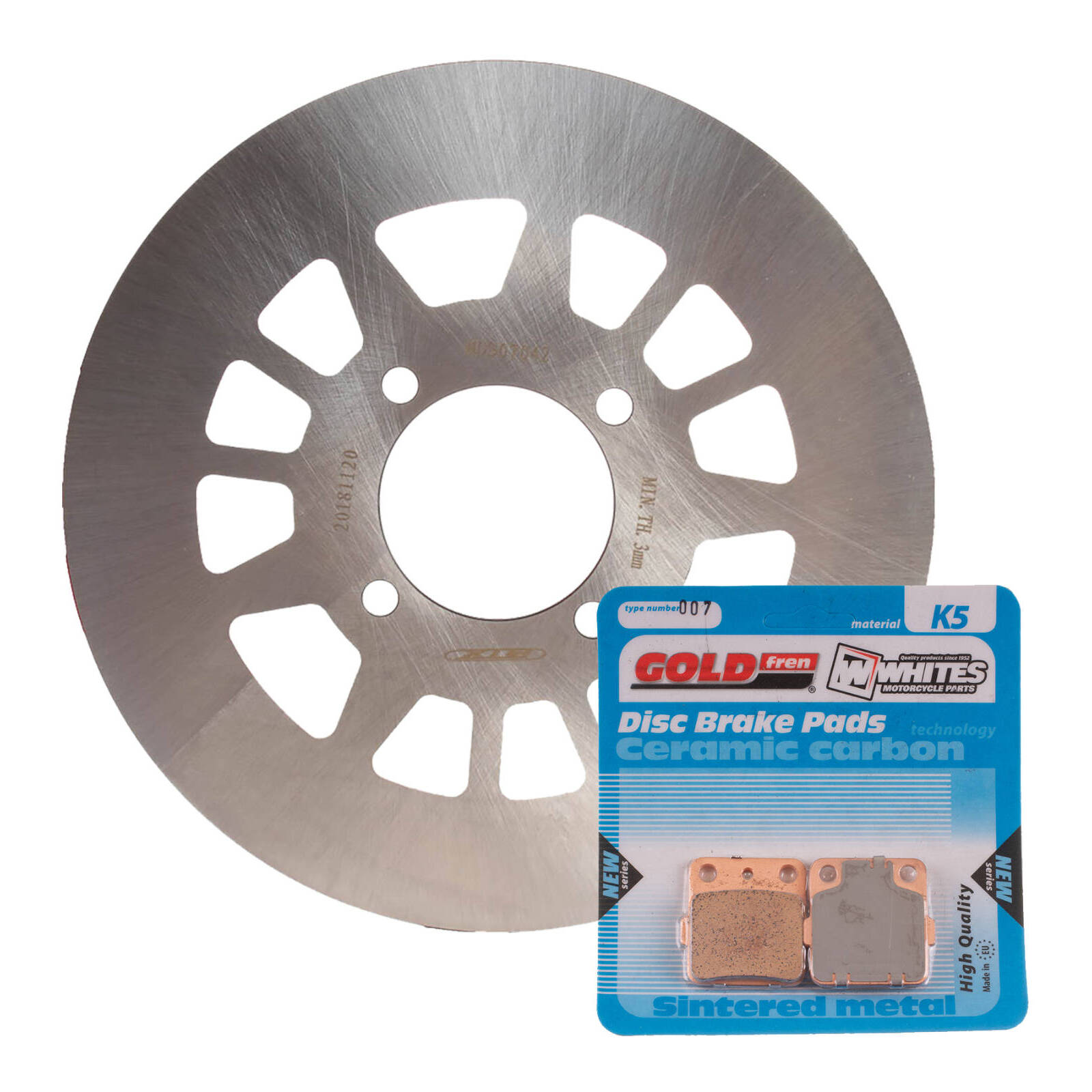 BRAKE DISC & PAD REAR KIT - YAM YFM350FX WOLVERINE 95-05 - Image 1