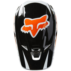 Fox V3 Dvide ECE Motocross Helmet Black/White/Orange - Image 3