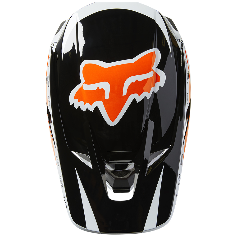 Fox V3 Dvide ECE Motocross Helmet Black/White/Orange - Image 3