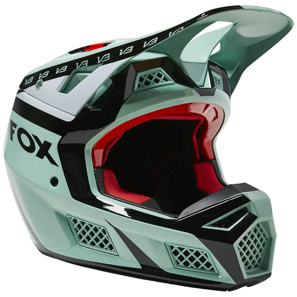 Fox V3 RS Dvide ECR Motoctoss Helmet Jade