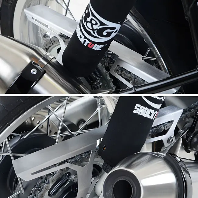Brushed steel Chain Guard Triumph Thruxton R&G