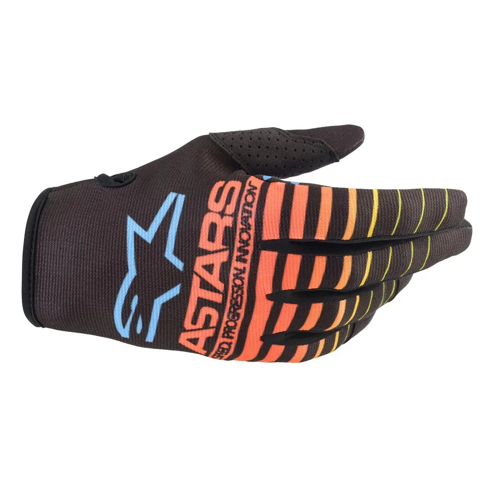 Alpinestars Radar Black/Yellow Fluoro/Coral Motocross Gloves