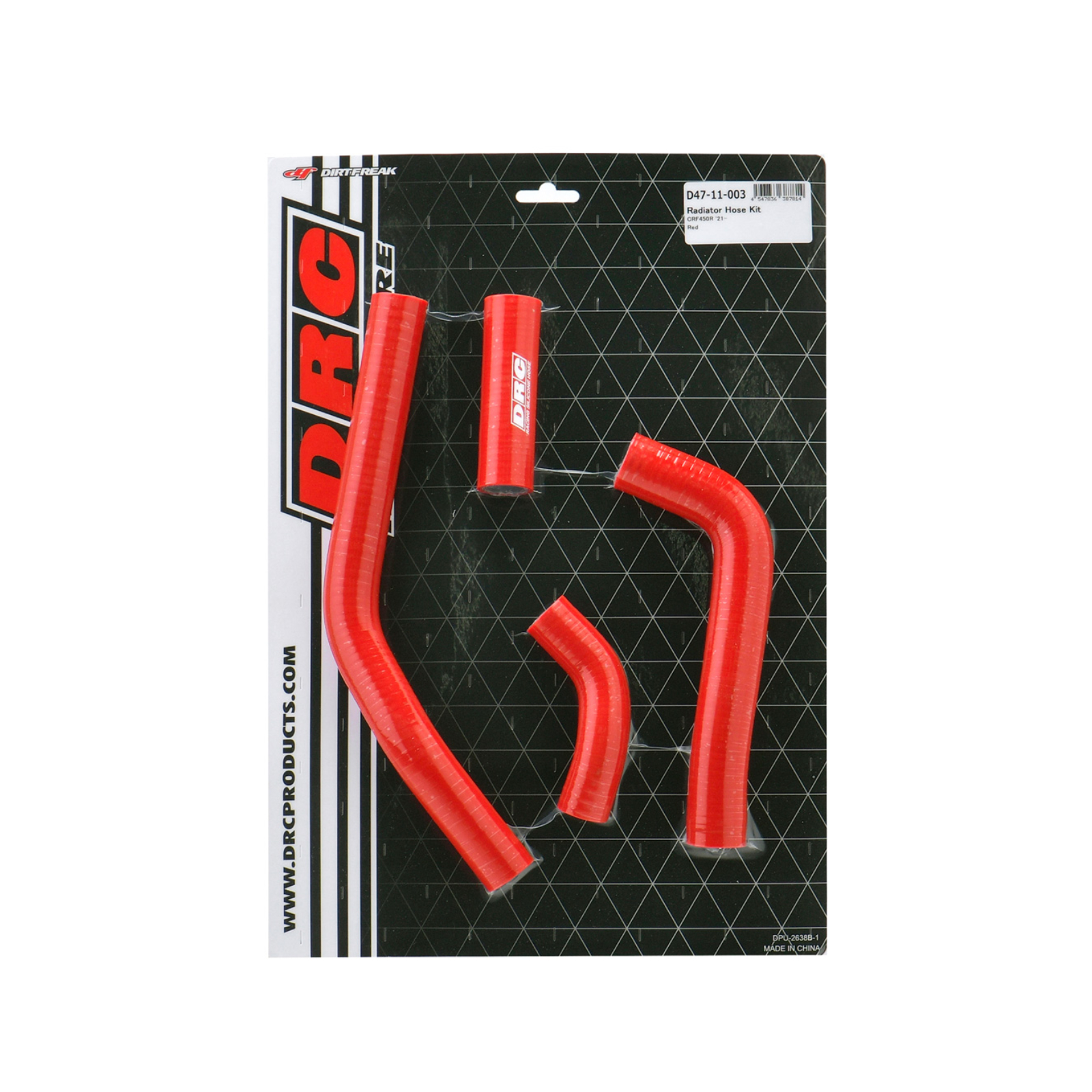 DRC RADIATOR HOSE KIT CRF450R '21- RED - Image 1