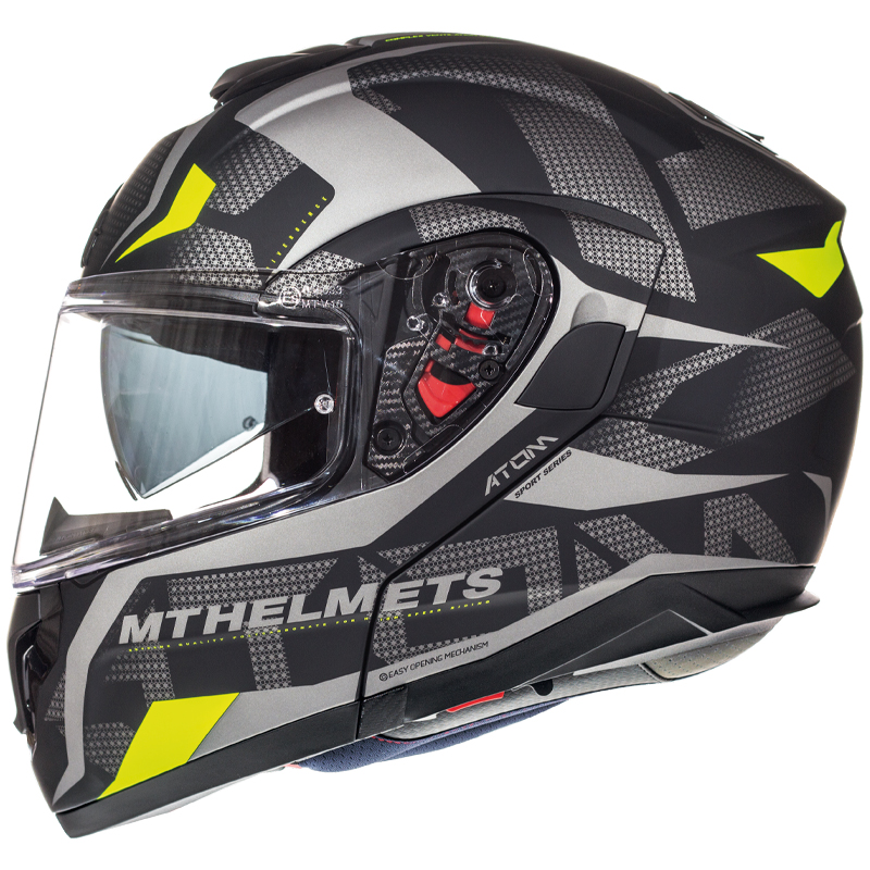 MT Atom SV Flip Front Helmet Divergence Matte Grey - Image 3