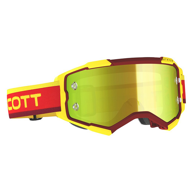 Scott Fury Heritage Motocross Goggle Red/Yello w Yellow Chrome Works - Image 1