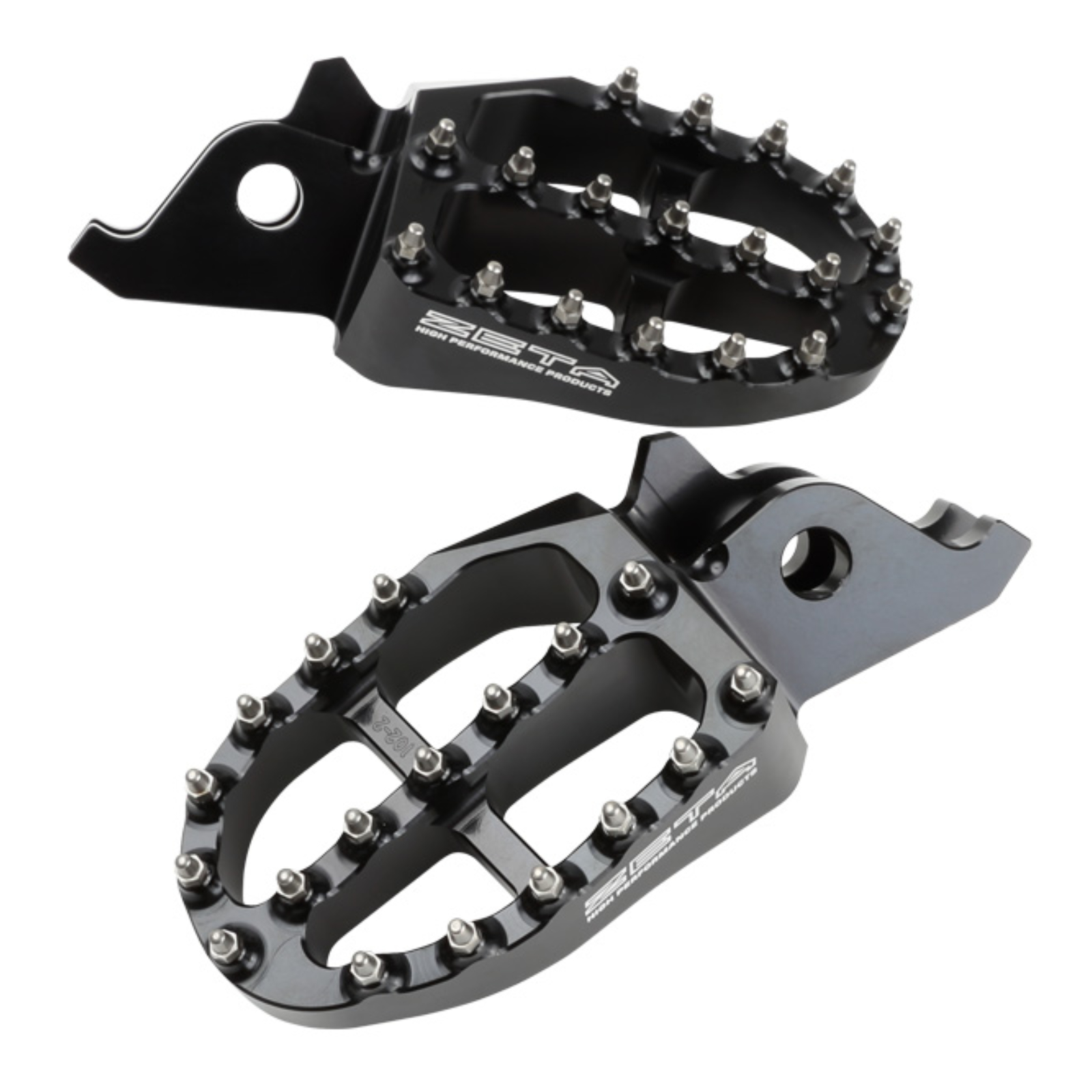 ZETA ALUMINUM FOOTPEGS KX250F/450F BLACK - Image 1