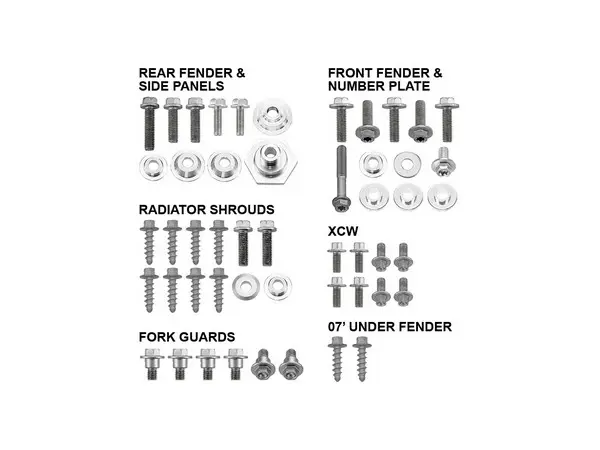 BODY PANEL FASTENER BOLT PACK PSYCHIC KTM 125SX 250SX 250SXF 350SXF 450SXF 07-10 200XC 250XC 300XC
