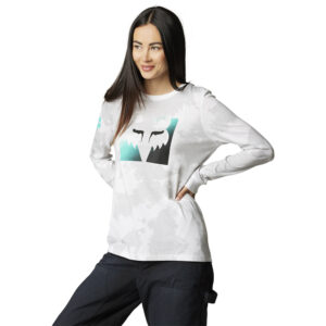 Fox Womens Detonate LS Tee White/Grey - Image 2