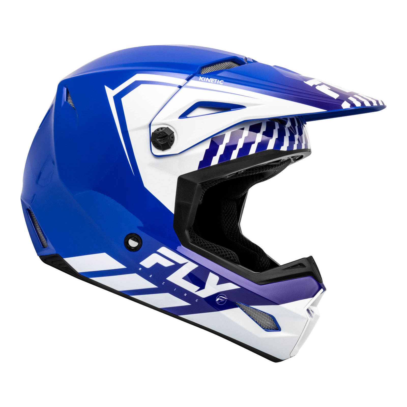 FLY Racing Kinetic Menace Motocross Helmet Blue / White - Image 4