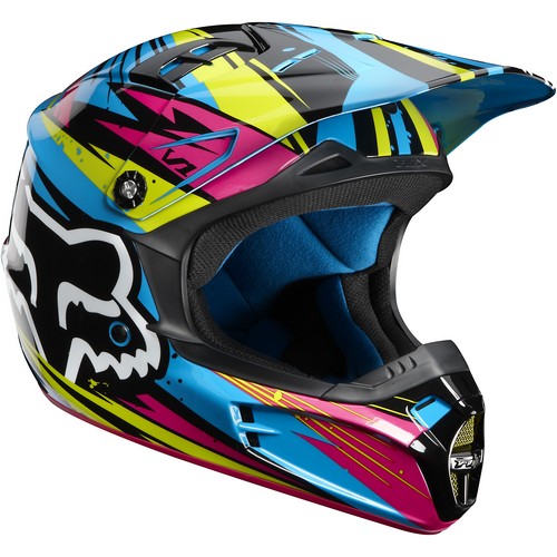 YOUTH V1 UNDERTOW HELMET VISOR [GREEN/WHITE] - Image 1
