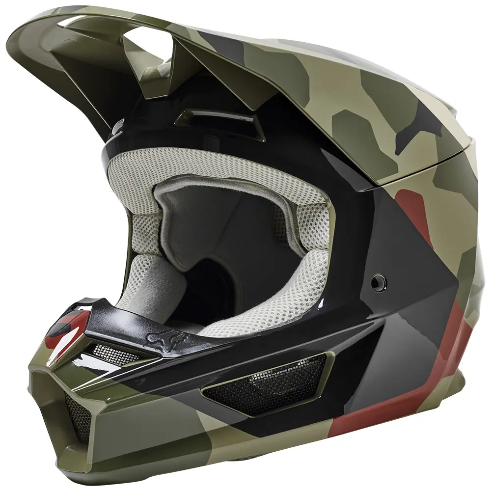 Fox Youth V1 BNKR Helmet Green Camo