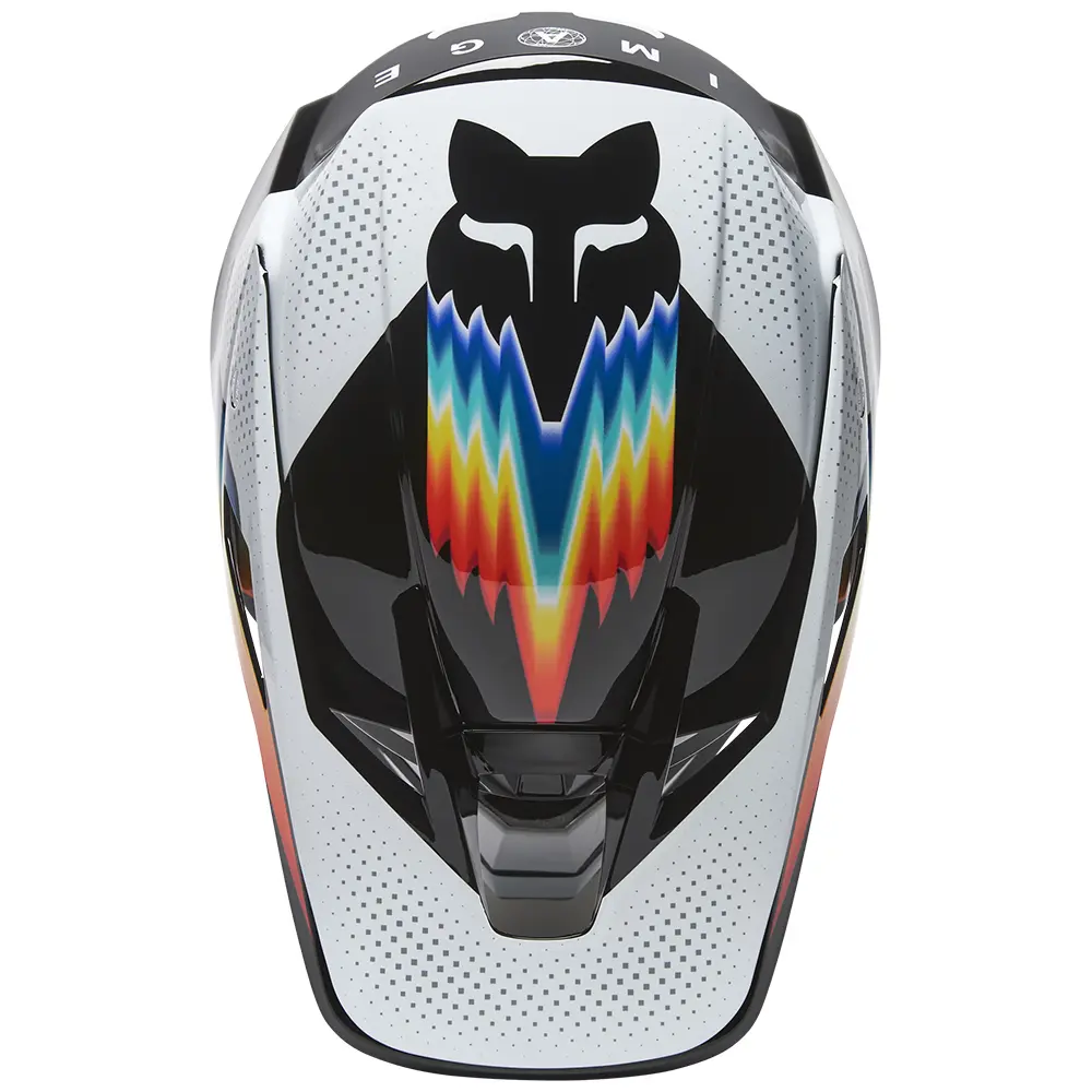 Fox V3 RS RELM Motocross Helmet ECE Black/White